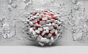 3D fotótapéta Lyuk A Falon Gömbök Fal 416x254