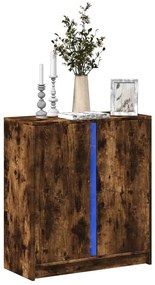 füstös tölgy szerelt fa tálalószekrény LED-del 77 x 34 x 85 cm