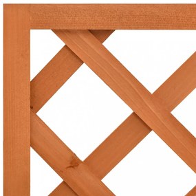 narancssárga tömör fenyőfa rácsos kerti ültetőláda 50x25x90 cm