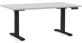 Állítható magasságú asztal OfficeTech D, 120 x 80 cm, fekete alap, világos szürke