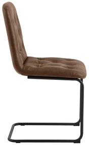 Barna bőrutánzat étkezőszék szett 2 db-os Kira – Actona