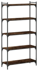 5 szintes füstös tölgy szerelt fa könyvespolc 80 x 30 x 154 cm