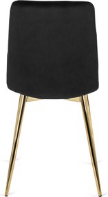Krzesło YORK Czarne Welurowe