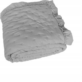 Dekoratív ágytakaró fodros pöttyökkel Verona 170x210 cm Szürke