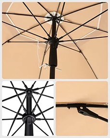 Napernyő 200 cm, UPF 50+ napvédelem, talp nélkül – Taupe