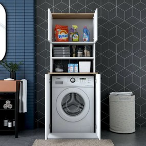 Kira White and Walnut szekrény a mosógép fölé