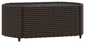 3 részes barna polyrattan kerti ülőgarnitúra párnával