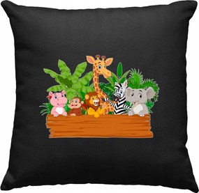 Állatkerti párna Állatok 2 fekete