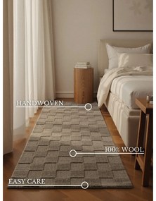 Bézs kézi szövésű gyapjú futószőnyeg 80x200 cm Scala – Villeroy&amp;Boch