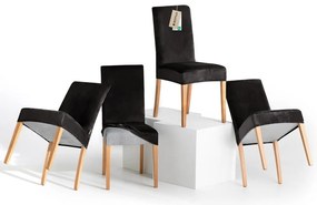 Fekete gumis szék huzat szett 4 db-os 48 cm Sento – Restilo