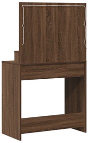 Sminkasztal LED Fényekkel - Barna Tölgy 79x41x135 cm