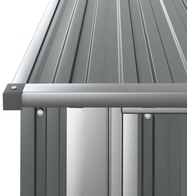 szürke horganyzott acél kerti fészer 180,5 x 97 x 209,5 cm