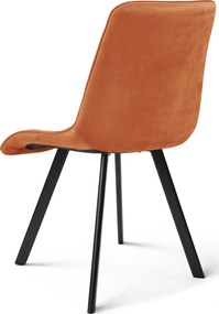 Étkezőszék CIEZA VELVET fekete lábakkal, terrakotta