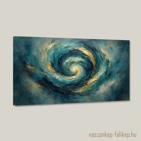 Aranyló Örvény vászonkép – mély, élénk színek 40x23 cm
