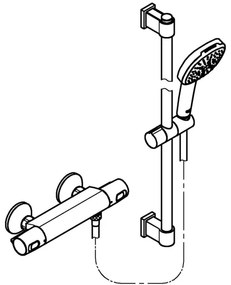 GROHE 34237003 - Termosztátos zuhanycsaptelep PRECISION TREND 150 mm króm