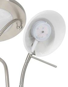 Acél állólámpa LED-del és dimmerrel, olvasólámpával - Empoli