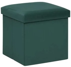 Összecsukható tárolós puff 38 cm, fenyőzöld – MONCHOU