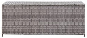 szürke polyrattan kerti tárolóláda 150 x 50 x 60 cm