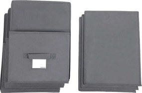 Összecsukható tárolódobozok 3 db, fedéllel, szövet, szürke