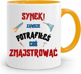 Sárga Bögre Ajándék Fiadnak Mindig Is Tudtál fényképes nyomattal