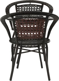 Kerti rattan szett 1+2, barna, LASAN