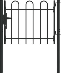 vidaXL Kerítés kapu zárral Szürke 103 x 250 cm Porszórt acél