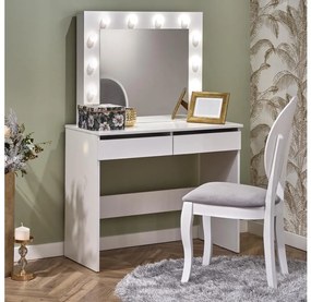 Halmar Öltözködő asztal LED világítással HOLLYWOOD 140x94 cm fehér V-PL-HOLLYWOOD-TOALETKA-BIAŁY
