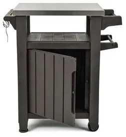 Unity műanyag kerti grill asztal 105L, barna színű