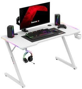 Gamer asztal, 120 x 60 cm, fehér