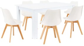 Lola 6+1 étkező garnitúra fehér-fehér