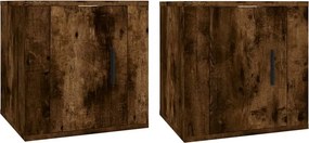 vidaXL 2 db füstös tölgy falra szerelhető TV-szekrény 40x34,5x40 cm