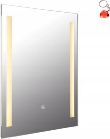 Téglalap alakú tükör 12W IP44 Led világítással és Rivas Globo kapcsolóval