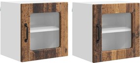 vidaXL Konyhaszekrény polcokkal 2 pcs Öreg fa 40 x 31 x 40 cm Faanyag