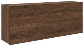 barna tölgyszínű szerelt fa fali fürdőszobaszekrény 100x25x40cm