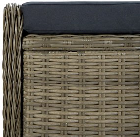 9 részes barna kültéri polyrattan étkezőgarnitúra párnákkal