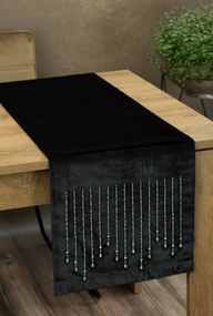 Royal3 bársony asztali futó Fekete 35x140 cm