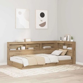 Tároló fejtámla polcokkal kézműves tölgy 80 cm Faanyag