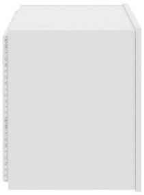 fehér falra szerelhető TV-szekrény LED-lámpákkal 60x35x41 cm