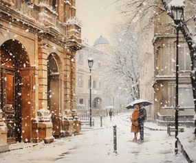 Poszter 60x50cm Téli Séta az óvárosban