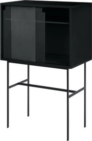Fekete tálalószekrény tolóajtóval 70x109x40 cm Lekko – noo.ma