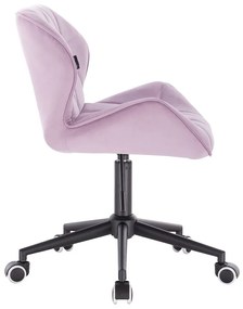 HR111K Halványlila modern velúr szék fekete lábbal