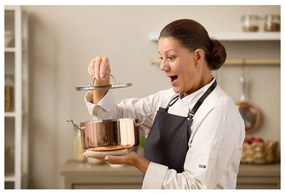 Indukciós tűzhelyhez alkalmas rozsdamentes acél-réz edény fedővel 3 l – Blomsterbergs