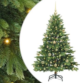 vidaXL Mű karácsonyfa 150 LED-del állvánnyal Zöld 150 cm PE és PVC