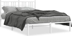 vidaXL fehér fém ágykeret fejtámlával 120 x 200 cm