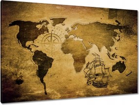 Festmények 120x80 Régi vintage térkép