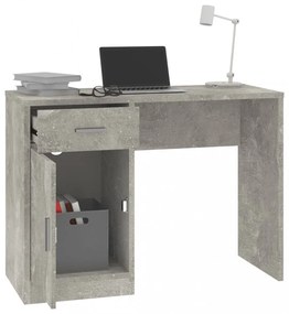 betonszürke faanyag fiókos/rekeszes íróasztal 100x40x73 cm