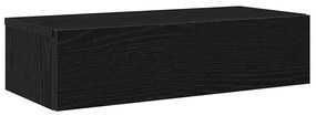 Falipolc fiókokkal fekete 60x26,5x15 cm műszaki fa