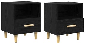 Éjjeliszekrény 2 pcs Musta tammi 40 x 35 x 47.5 cm Faanyag