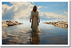 Poszterek keretben 60x40 Jézus a vízen