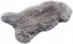 Báránybőr szőnyeg, valódi bőr bárányszőr, szőnyeg L Ezüst